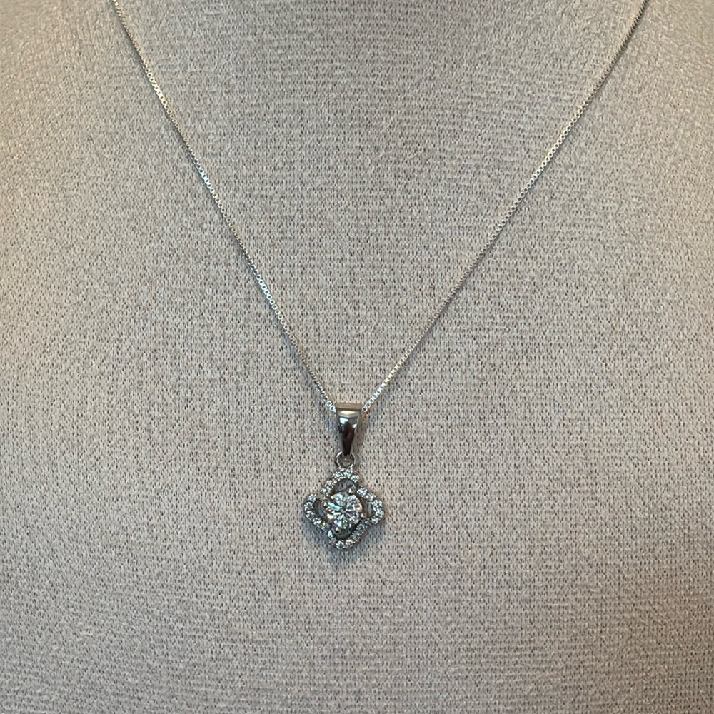 NEW 1.148 Carat Moissanite Diamond 925 Sterling Silver Necklace - Picture 2 of 8